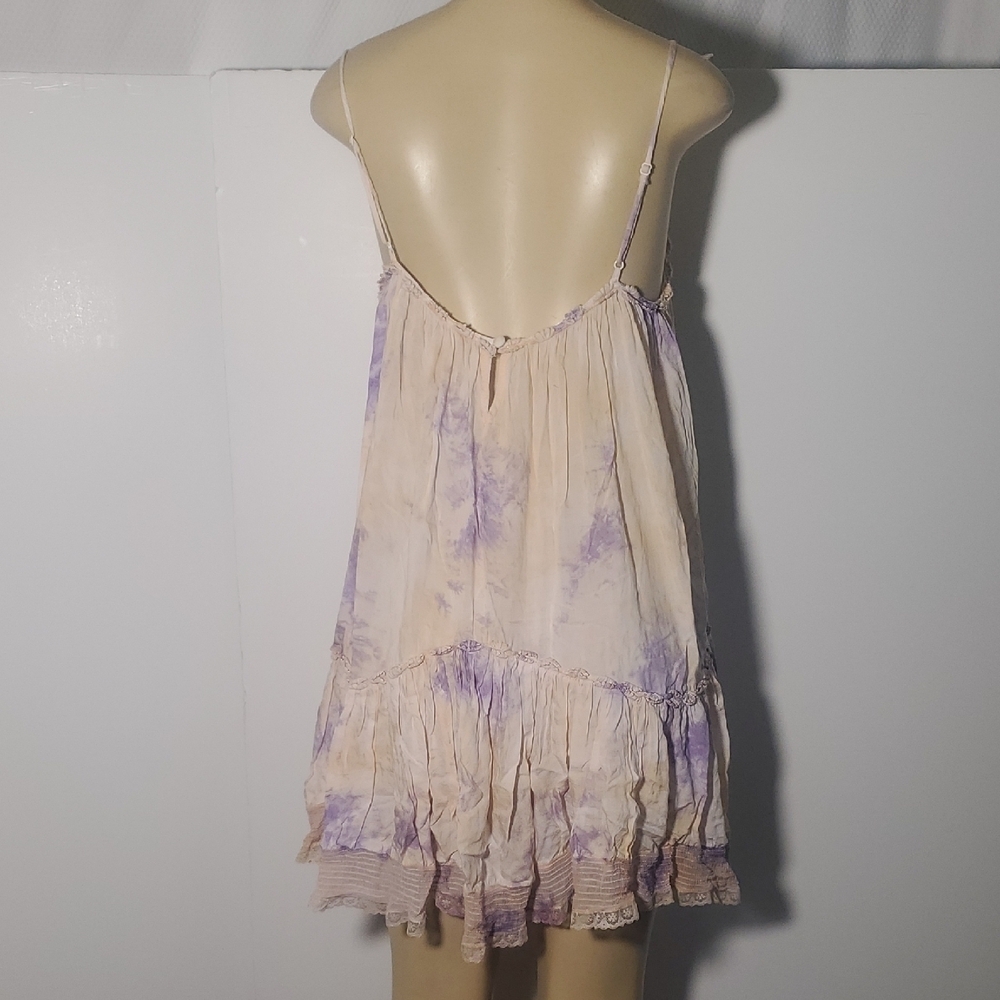 Anthropologie Women's Tie-Dye Nightgown Lace Dress Size M - Picture 7 of 14